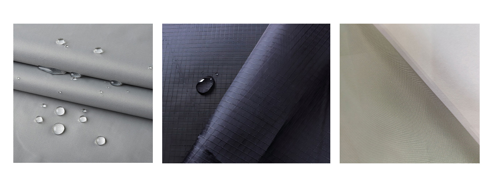  From left to right Taffeta, 210D nylon checkered fabric, 210D twill nylon