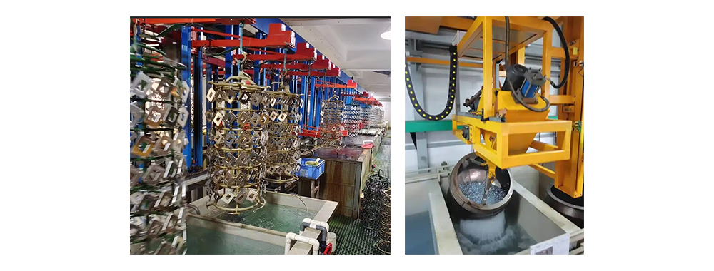  Picture display of hanging plating and rolling plating processes