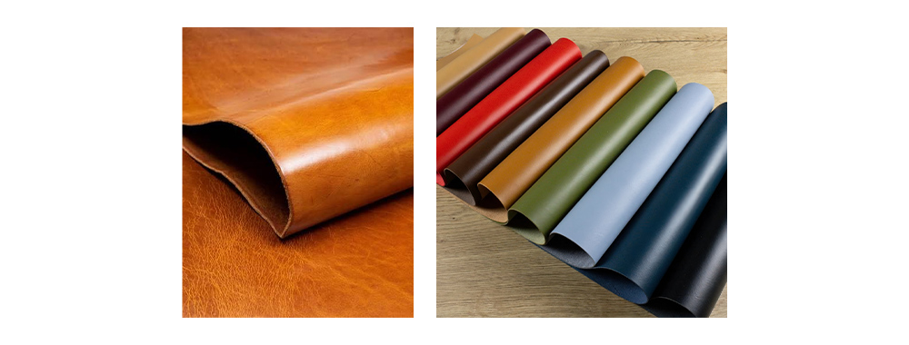 Vegetable tanned leather and chrome tanned leather