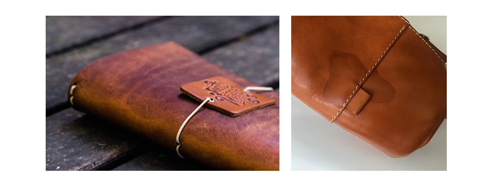  The effect of patina and water stains on vegetable tanned leather
